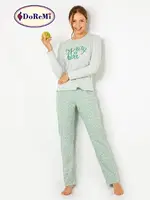 DoReMi Uzun Kollu Baskılı Bayan Pijama Takımı