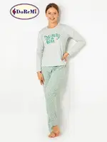 DoReMi Uzun Kollu Baskılı Bayan Pijama Takımı detay görünüm