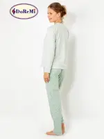 DoReMi Uzun Kollu Baskılı Bayan Pijama Takımı görsel 4