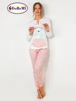 DoReMi Kanguru Cepli Bayan Pijama Takımı Ekru detay görünüm
