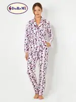 DoReMi Önden düğmeli Bayan Pijama Takımı Desenli detay görünüm