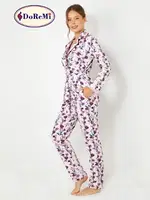 DoReMi Önden düğmeli Bayan Pijama Takımı Desenli farklı açı