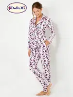 DoReMi Önden düğmeli Bayan Pijama Takımı Desenli görsel 6