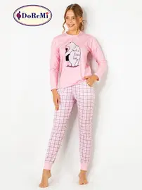 DOREMI DoReMi Baskılı Ekoseli Bayan Pijama Takımı