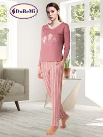 DOREMI DoReMi Çizgili Bayan Pijama Takımı