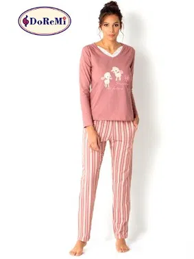 DOREMI DoReMi Çizgili Bayan Pijama Takımı - Alternatif Görünüm