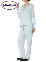 Doremi V Yaka Kadın Pijama Takımı Mavi farklı açı