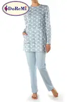 Cepli Uzun DoReMi Kadın Pijama Takımı BULUT MAVİSİ detay görünüm