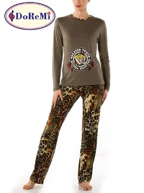 DOREMI DoRemi Leopar Desenli Kışlık Pijama Takımı - Alternatif Görünüm