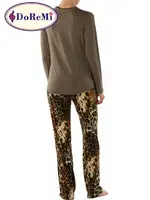 DoRemi Leopar Desenli Kışlık Pijama Takımı Haki görsel 4
