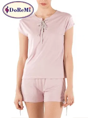 DOREMI DoReMi Kadın Viskon Şort Pijama Takımı - Alternatif Görünüm