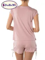 DoReMi Kadın Viskon Şort Pijama Takımı Gül Kurusu görsel 4