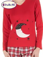 MoonDream DoReMi Pijama Takımı Kırmızı görsel 5