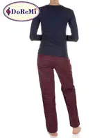 Yuvarlak Yaka Patlı DoReMi Pijama Takımı Lacivert görsel 6