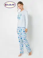 Be Happy Kadın Pijama Takımı Doremi Mavi Melanj görsel 9
