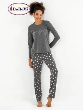 DOREMI DoReMi Rahat Kesim Antrasit Pijama Takımı