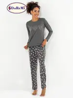 DoReMi Rahat Kesim Antrasit Pijama Takımı Antrasit Melanj farklı açı