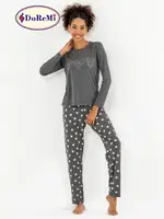 DoReMi Rahat Kesim Antrasit Pijama Takımı Antrasit Melanj görsel 4