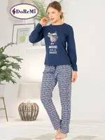 My Antlers DoReMi Bayan Pijama Takımı Lacivert