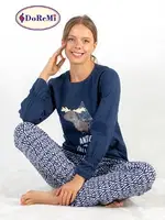 My Antlers DoReMi Bayan Pijama Takımı Lacivert görsel 8