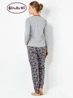 DoReMi Pinguin Bayan Pijama Takımı Gri Melanj görsel 6