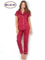 DoReMi Burgundy Heart Kısa Kollu Pijama Takımı Bordo görsel 4