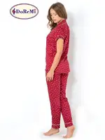 DoReMi Burgundy Heart Kısa Kollu Pijama Takımı Bordo görsel 5