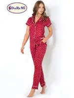 DoReMi Burgundy Heart Kısa Kollu Pijama Takımı Bordo görsel 7