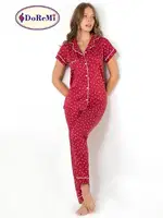 DoReMi Burgundy Heart Kısa Kollu Pijama Takımı Bordo görsel 9
