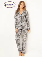 DoReMi Doğal Viskon Soft Yumuşak Düğmeli Pijama Takımı Desenli