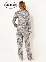 DoReMi Doğal Viskon Soft Yumuşak Düğmeli Pijama Takımı Desenli görsel 5