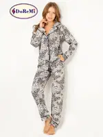 DoReMi Doğal Viskon Soft Yumuşak Düğmeli Pijama Takımı Desenli görsel 7