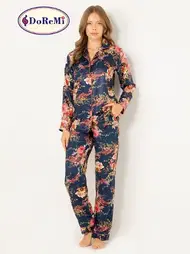 DOREMI Gömlek Yaka Doğal Viskon Soft Yumuşak Düğmeli Pijama Takımı DoReMi