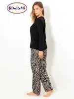 DoReMi Elegant Desing Bayan Pijama Takımı Siyah farklı açı
