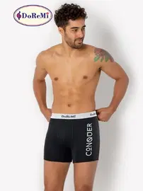 DOREMI Siyah Yazılı DoReMi Erkek Boxer