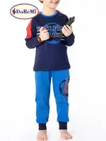 Lacivert Erkek Çocuk Kışlık Pijama Takımı Doremi Lacivert detay görünüm