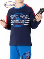 Lacivert Erkek Çocuk Kışlık Pijama Takımı Doremi Lacivert görsel 4