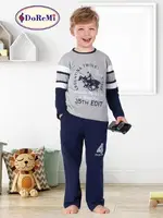 DoReMi Gri Uzun Kol Erkek Çocuk Pijama Takımı Gri
