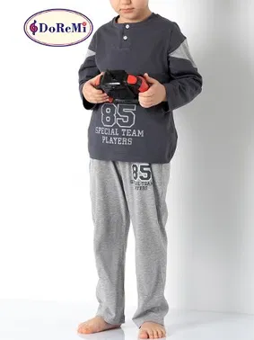 DOREMI Füme Erkek Çocuk Pijama Takımı DoReMi 002-000704 - Alternatif Görünüm
