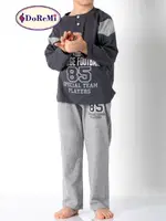 Füme Erkek Çocuk Pijama Takımı DoReMi 002-000704 Füme farklı açı