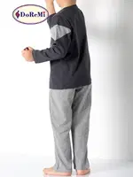 Füme Erkek Çocuk Pijama Takımı DoReMi 002-000704 Füme görsel 6