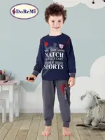 DoReMi Erkek Çocuk Pijama Takımı Sports Lacivert