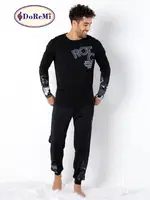 Cepli Erkek Homewear Erkek Pijama Takımı DoReMi Siyah detay görünüm
