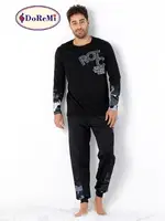 Cepli Erkek Homewear Erkek Pijama Takımı DoReMi Siyah görsel 4