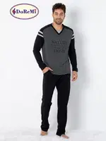 DoReMi Erkek Pijama Takımı Antrasit Melanj detay görünüm