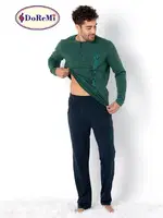Patlı Yeşil Uzun Kollu Erkek Doremi Pijama Takımı Yeşil görsel 4