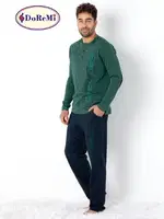 Patlı Yeşil Uzun Kollu Erkek Doremi Pijama Takımı Yeşil görsel 8