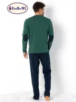 Patlı Yeşil Uzun Kollu Erkek Doremi Pijama Takımı Yeşil görsel 9