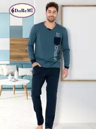 DOREMI V Yaka Spor Erkek Pijama Takımı DoReMi