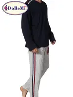 Doremi Lacivert Beyaz Erkek Pijama Takımı Lacivert detay görünüm